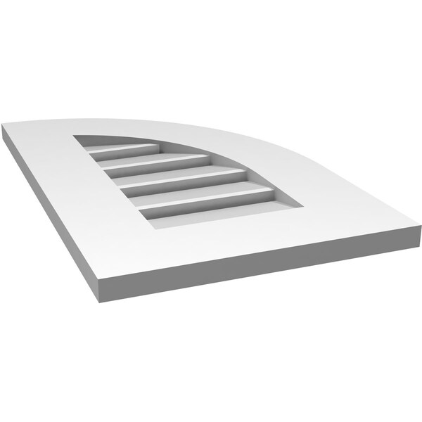 Ekena Millwork Quarter Round Top Right Surface Mount PVC Gable Vent w/ 3-1/2"W x 1"P Standard Frame, 14"W x 22"H - GVPQR14X2201SF