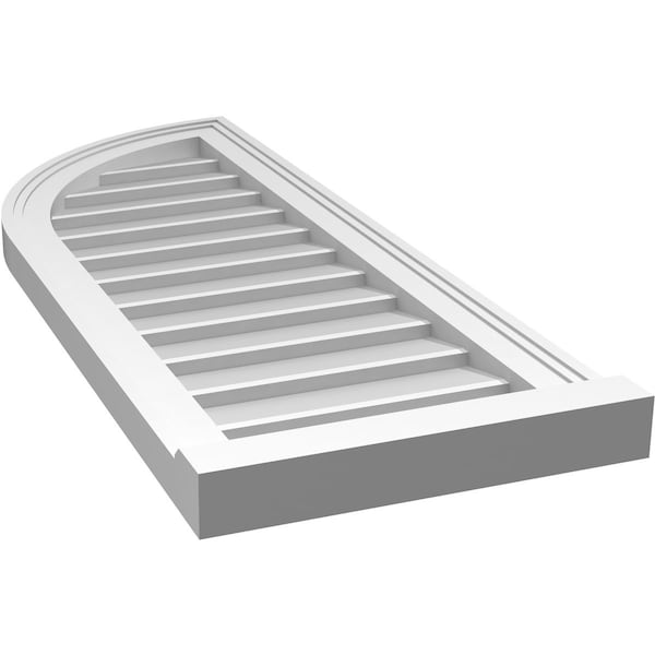 Ekena Millwork Quarter Round Top Left Surface Mount PVC Gable Vent w/ 2"W x 2"P Brickmould Sill Frame, 14"W x 36"H - GVPQL14X3603SN