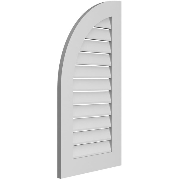 Ekena Millwork Quarter Round Top Left Surface Mount PVC Gable Vent w/ 3-1/2"W x 1"P Standard Frame, 20"W x 38"H - GVPQL20X3801SF