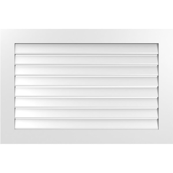 Ekena Millwork Vertical Surface Mount PVC Gable Vent: Functional, w/ 3-1/2"W x 1"P Standard Frame, 42"W x 28"H - GVPVE42X2801SF