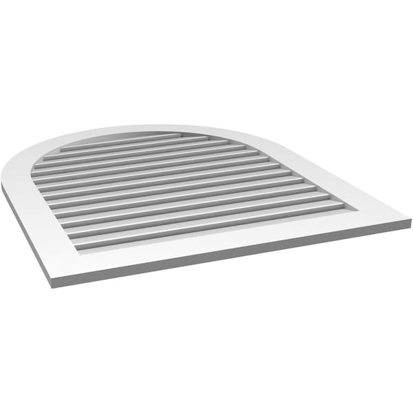 Ekena Millwork Round Top Surface Mount PVC Gable Vent: Functional, w/ 3-1/2"W x 1"P Standard Frame, 36"W x 42"H - GVPRT36X4201SF