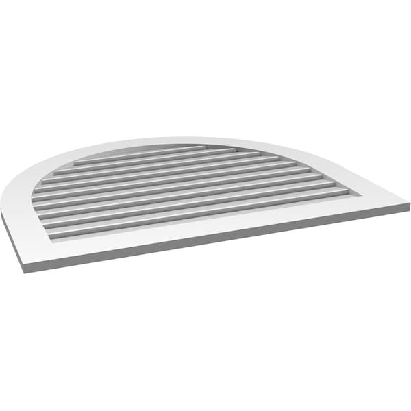 Ekena Millwork Round Top Surface Mount PVC Gable Vent: Functional, w/ 3-1/2"W x 1"P Standard Frame, 42"W x 34"H - GVPRT42X3401SF