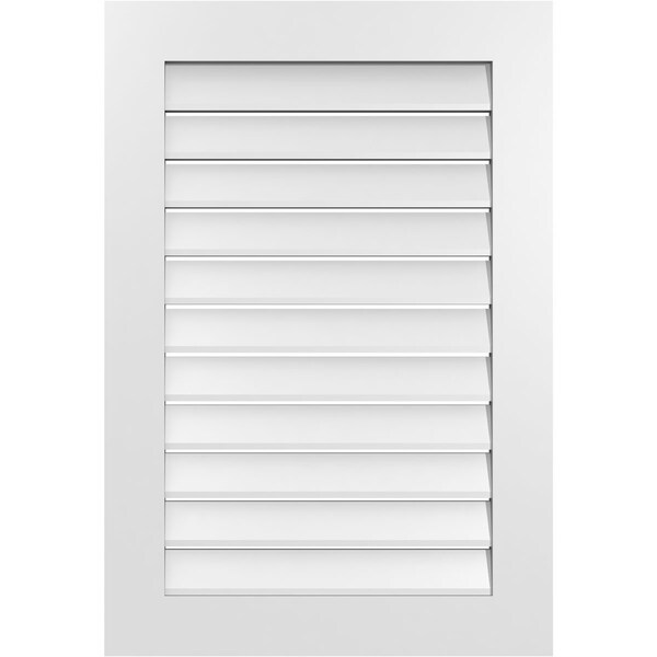 Ekena Millwork Vertical Surface Mount PVC Gable Vent: Functional, w/ 3-1/2"W x 1"P Standard Frame, 26"W x 38"H - GVPVE26X3801SF