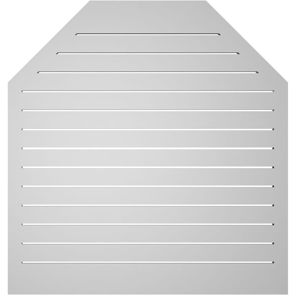 Ekena Millwork Octagonal Top Surface Mount PVC Gable Vent w/ 2"W x 1-1/2"P Brickmould Frame, 40"W x 42"H - GVPOT40X4202SF
