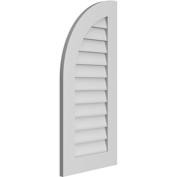 Ekena Millwork Quarter Round Top Left Surface Mount PVC Gable Vent w/ 3-1/2"W x 1"P Standard Frame, 18"W x 38"H - GVPQL18X3801SN