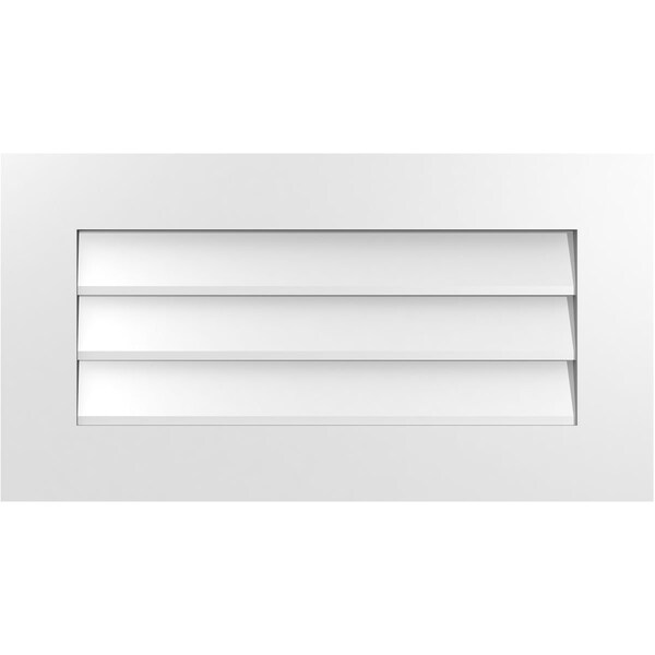 Ekena Millwork Vertical Surface Mount PVC Gable Vent: Non-Functional, w/ 3-1/2"W x 1"P Standard Frame, 30"W x 16"H - GVPVE30X1601SN