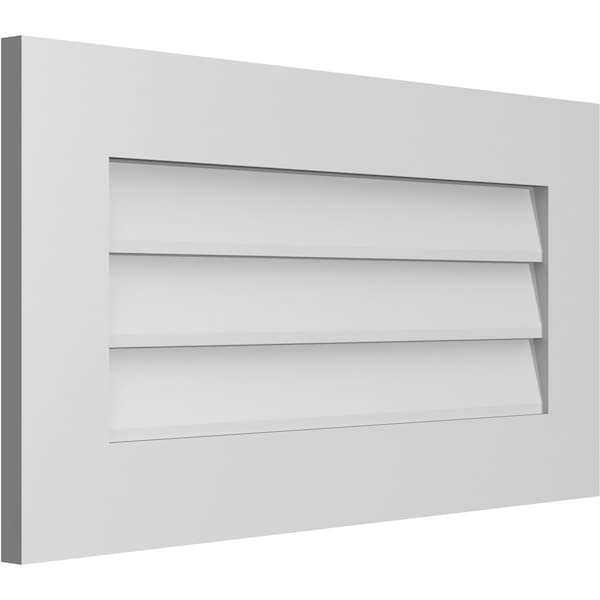 Ekena Millwork Vertical Surface Mount PVC Gable Vent: Non-Functional, w/ 3-1/2"W x 1"P Standard Frame, 30"W x 16"H - GVPVE30X1601SN
