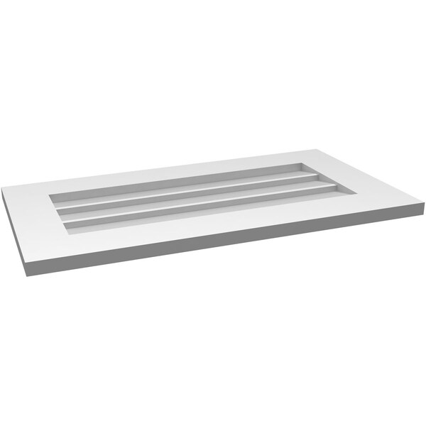 Ekena Millwork Vertical Surface Mount PVC Gable Vent: Non-Functional, w/ 3-1/2"W x 1"P Standard Frame, 30"W x 16"H - GVPVE30X1601SN
