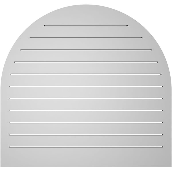 Ekena Millwork Round Top Surface Mount PVC Gable Vent: Functional, w/ 2"W x 1-1/2"P Brickmould Frame, 40"W x 38"H - GVPRT40X3802SF