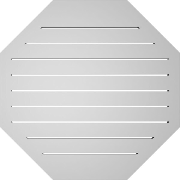 Ekena Millwork Octagonal Surface Mount PVC Gable Vent: Functional, w/ 2"W x 2"P Brickmould Sill Frame, 32"W x 32"H - GVPOC32X3203SF