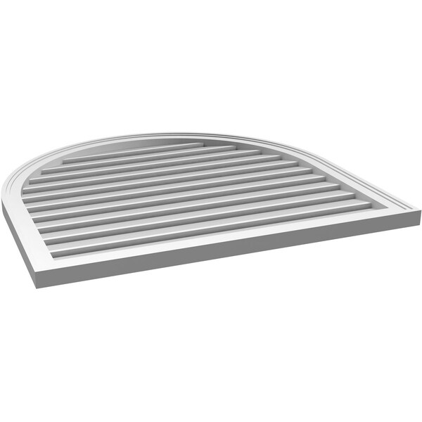Ekena Millwork Round Top Surface Mount PVC Gable Vent: Functional, w/ 2"W x 1-1/2"P Brickmould Frame, 36"W x 34"H - GVPRT36X3402SF