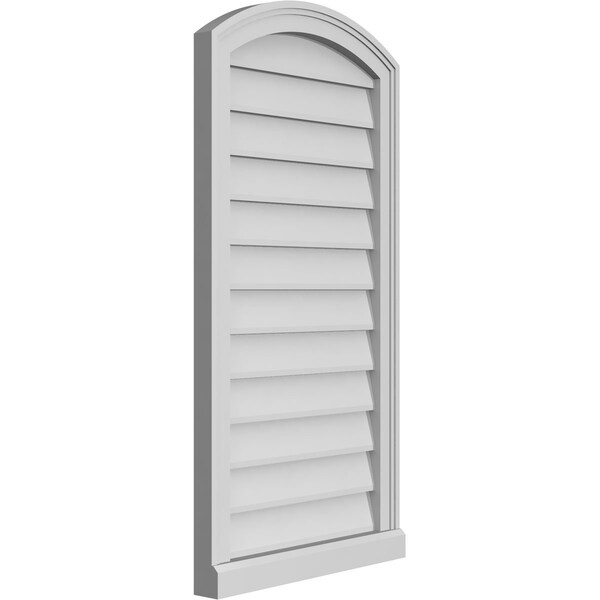Ekena Millwork Arch Top Surface Mount PVC Gable Vent: Functional, w/ 2"W x 2"P Brickmould Sill Frame, 20"W x 38"H - GVPAR20X3803SF