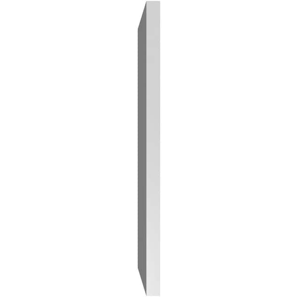 Ekena Millwork Vertical Surface Mount PVC Gable Vnt: Non-Functional, w/2"W x 1-1/2"H, Brickmould Frame, 12"W x 32"H - GVPVE12X3202SN