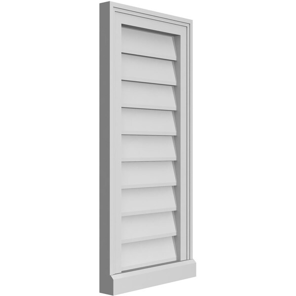Ekena Millwork Vertical Surface Mount PVC Gable Vent w/ 2"W x 2"H , Brickmould Sill Frame, 14"W x 30"H - GVPVE14X3003SN