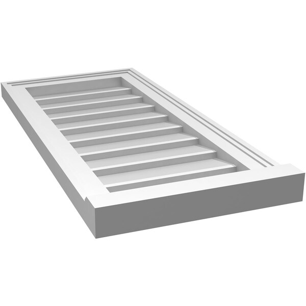 Ekena Millwork Vertical Surface Mount PVC Gable Vent w/ 2"W x 2"H , Brickmould Sill Frame, 14"W x 30"H - GVPVE14X3003SN