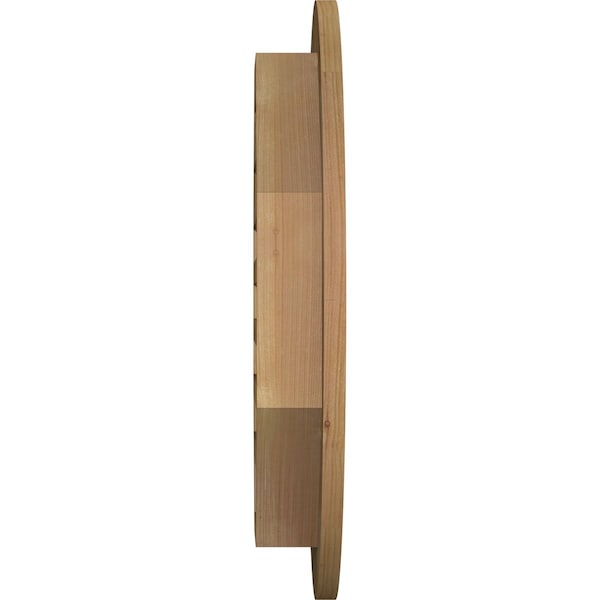 Ekena Millwork Round Gable Vent Functional, Western Red Cedar Gable Vent w/ 1" x 4" Flat Trim Frame, 22"W x 22"H - GVWRO22X2201RFUWR