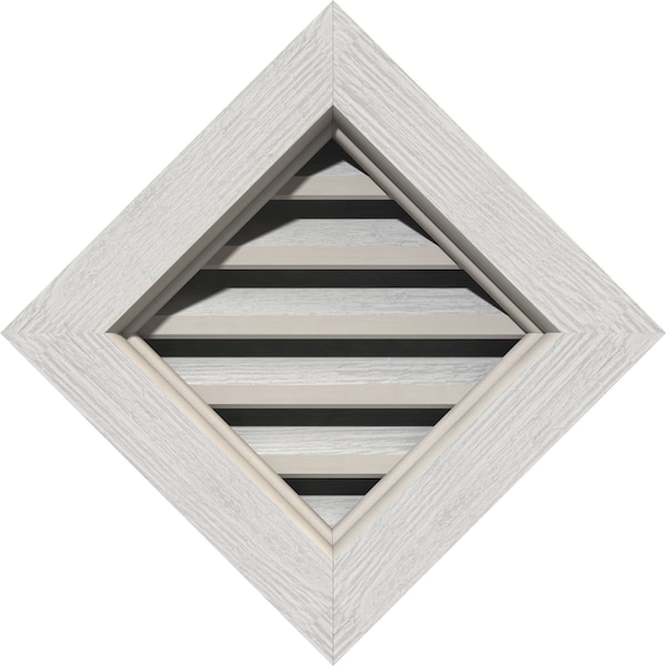 Ekena Millwork Diamond Gable Vent, Functional, Western Red Cedar Gable Vent w/ Brick Mould Face Frame, 22"W x 22"H - GVWDI22X2200RFPWR