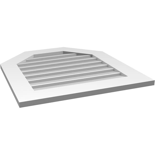Ekena Millwork Octagonal Top Surface Mount PVC Gable Vent w/ 3-1/2"W x 1"P Standard Frame, 26"W x 28"H - GVPOT26X2801SN