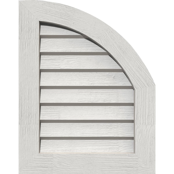 Ekena Millwork Quarter Round Top Right Western Red Cedar Gable Vent w/Decorative Face Frame, 08"W x 32"H - GVWQR08X3202RDPWR