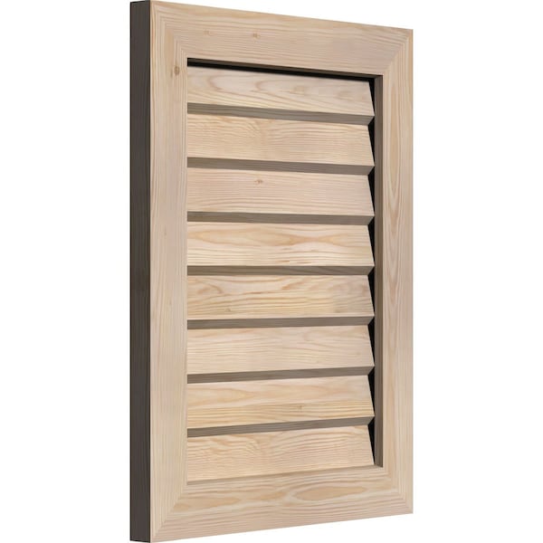 Ekena Millwork Vertical Gable Vent Unfinished, Non-Functional, Pine Gable Vent w/Decorative Face Frame, 32"W x 14"H - GVWVE32X1402SDUPI