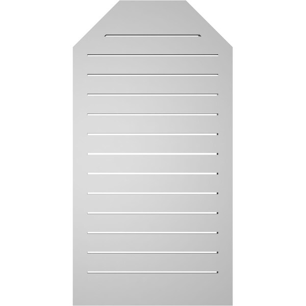 Ekena Millwork Octagonal Top Surface Mount PVC Gable Vent w/ 2"W x 2"P Brickmould Sill Frame, 22"W x 42"H - GVPOT22X4203SF