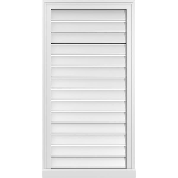 Ekena Millwork Vertical Surface Mount PVC Gable Vent: Functional, w/ 2"W x 2"P Brickmould Sill Frame, 22"W x 42"H - GVPVE22X4203SF