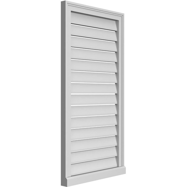 Ekena Millwork Vertical Surface Mount PVC Gable Vent: Functional, w/ 2"W x 2"P Brickmould Sill Frame, 22"W x 42"H - GVPVE22X4203SF