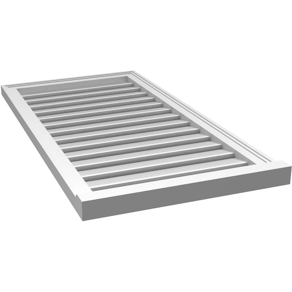 Ekena Millwork Vertical Surface Mount PVC Gable Vent: Functional, w/ 2"W x 2"P Brickmould Sill Frame, 22"W x 42"H - GVPVE22X4203SF