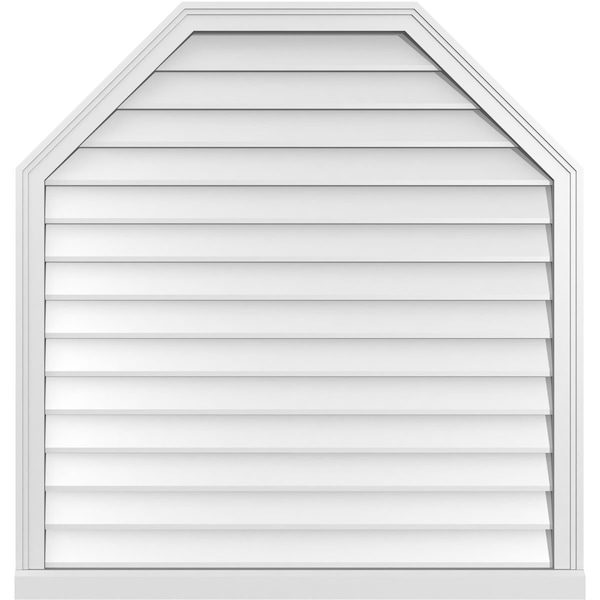 Ekena Millwork Octagonal Top Surface Mount PVC Gable Vent w/ 2"W x 2"P Brickmould Sill Frame, 40"W x 42"H - GVPOT40X4203SN