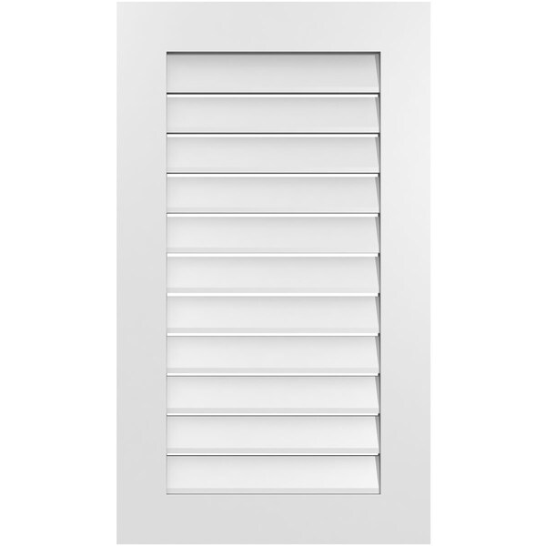 Ekena Millwork Vertical Surface Mount PVC Gable Vent: Functional, w/ 3-1/2"W x 1"P Standard Frame, 22"W x 38"H - GVPVE22X3801SF