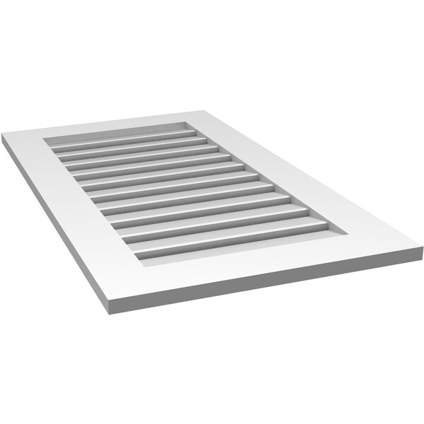 Ekena Millwork Vertical Surface Mount PVC Gable Vent: Functional, w/ 3-1/2"W x 1"P Standard Frame, 22"W x 38"H - GVPVE22X3801SF