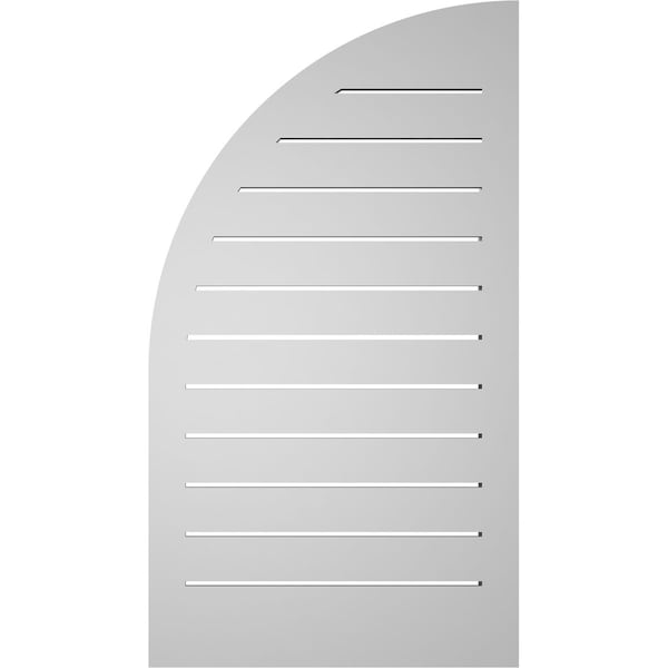 Ekena Millwork Quarter Round Top Right Surface Mount PVC Gable Vent w/ 2"W x 1-1/2"P Brickmould Frame, 20"W x 36"H - GVPQR20X3602SF