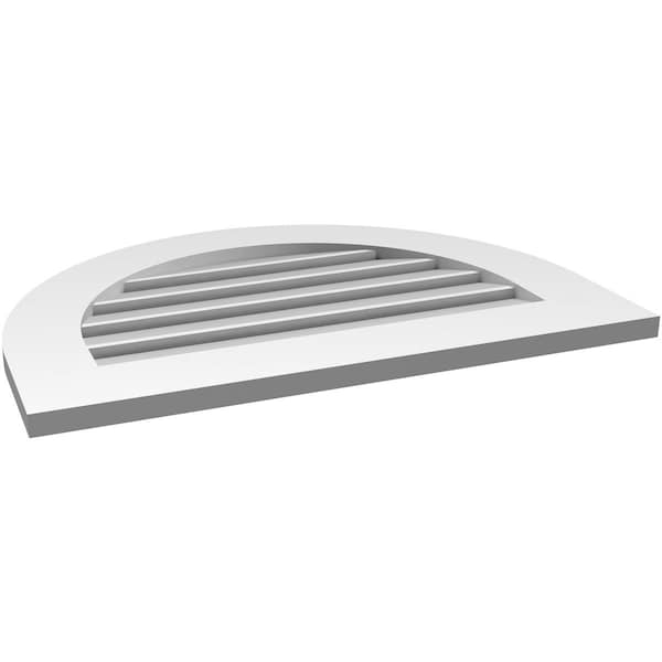 Ekena Millwork Round Top Surface Mount PVC Gable Vent: Functional, w/ 3-1/2"W x 1"P Standard Frame, 28"W x 20"H - GVPRT28X2001SF