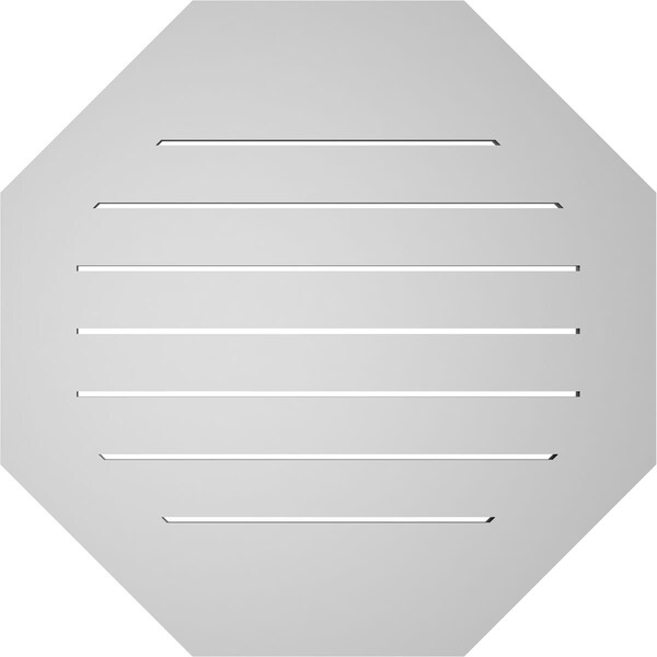 Ekena Millwork Octagonal Surface Mount PVC Gable Vent: Functional, w/ 3-1/2"W x 1"P Standard Frame, 30"W x 30"H - GVPOC30X3001SF