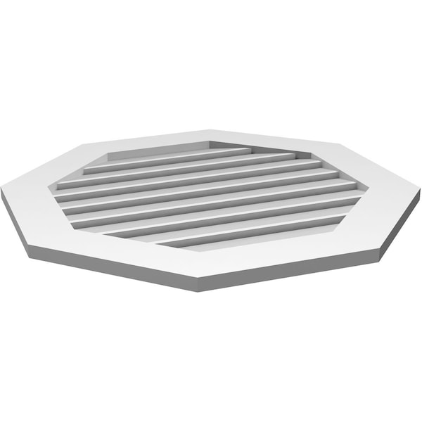 Ekena Millwork Octagonal Surface Mount PVC Gable Vent: Functional, w/ 3-1/2"W x 1"P Standard Frame, 30"W x 30"H - GVPOC30X3001SF