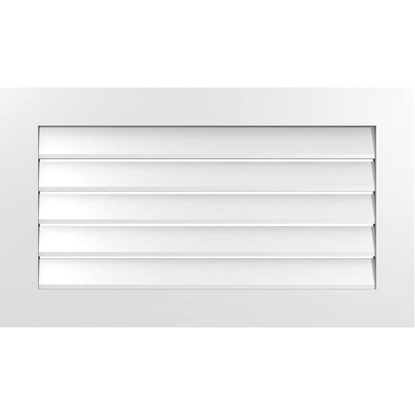 Ekena Millwork Vertical Surface Mount PVC Gable Vent: Functional, w/ 3-1/2"W x 1"P Standard Frame, 38"W x 22"H - GVPVE38X2201SF