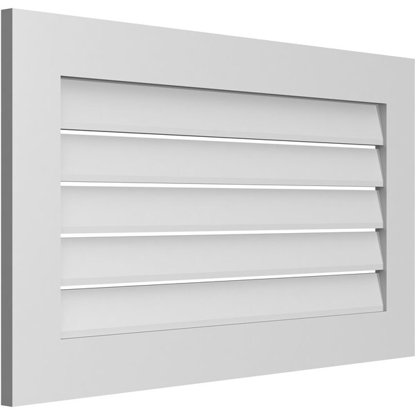 Ekena Millwork Vertical Surface Mount PVC Gable Vent: Functional, w/ 3-1/2"W x 1"P Standard Frame, 38"W x 22"H - GVPVE38X2201SF