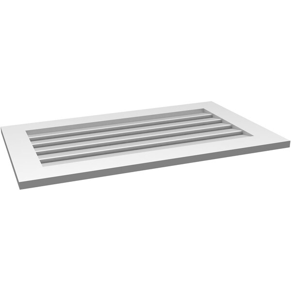 Ekena Millwork Vertical Surface Mount PVC Gable Vent: Functional, w/ 3-1/2"W x 1"P Standard Frame, 38"W x 22"H - GVPVE38X2201SF