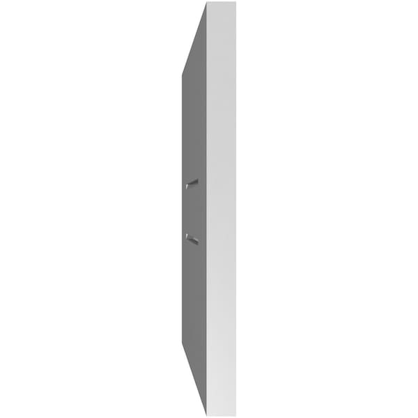Ekena Millwork Vertical Surface Mount PVC Gable Vent: Functional, w/ 3-1/2"W x 1"P Standard Frame, 14"W x 14"H - GVPVE14X1401SF