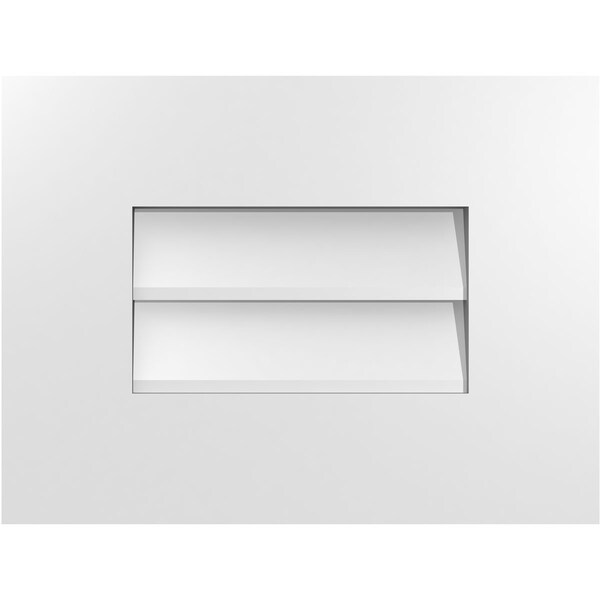 Ekena Millwork Vertical Surface Mount PVC Gable Vent: Non-Functional, w/ 3-1/2"W x 1"P Standard Frame, 16"W x 12"H - GVPVE16X1201SN