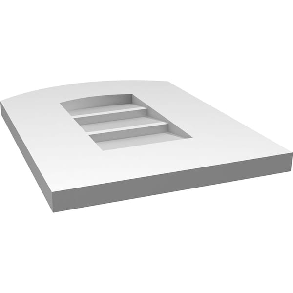 Ekena Millwork Arch Top Surface Mount PVC Gable Vent: Functional, w/ 3-1/2"W x 1"P Standard Frame, 12"W x 16"H - GVPAR12X1601SF