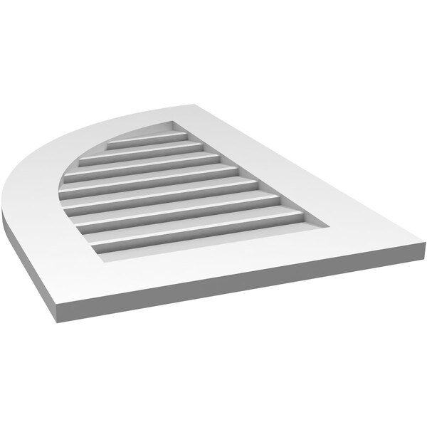 Ekena Millwork Quarter Round Top Left Surface Mount PVC Gable Vent w/ 3-1/2"W x 1"P Standard Frame, 20"W x 30"H - GVPQL20X3001SF