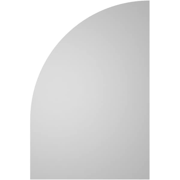 Ekena Millwork Quarter Round Top Right Surface Mount PVC Gable Vent w/ 2"W x 2"P Brickmould Sill Frame, 12"W x 18"H - GVPQR12X1803SN