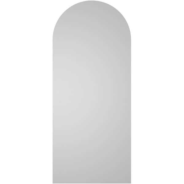 Ekena Millwork Round Top Surface Mount PVC Gable Vent w/ 2"W x 1-1/2"P Brickmould Frame, 12"W x 28"H - GVPRT12X2802SN
