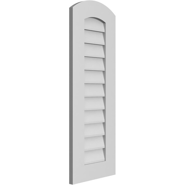 Ekena Millwork Arch Top Surface Mount PVC Gable Vent: Functional, w/ 3-1/2"W x 1"P Standard Frame, 14"W x 38"H - GVPAR14X3801SF