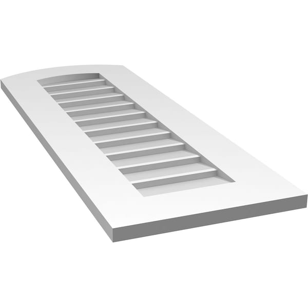 Ekena Millwork Arch Top Surface Mount PVC Gable Vent: Functional, w/ 3-1/2"W x 1"P Standard Frame, 14"W x 38"H - GVPAR14X3801SF