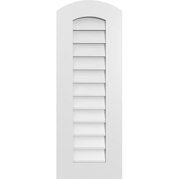 Ekena Millwork Arch Top Surface Mount PVC Gable Vent: Functional, w/ 3-1/2"W x 1"P Standard Frame, 14"W x 38"H - GVPAR14X3801SF