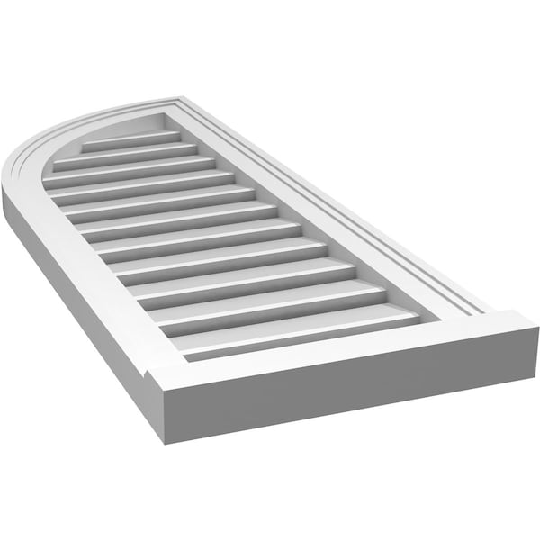 Ekena Millwork Quarter Round Top Left Surface Mount PVC Gable Vent w/ 2"W x 2"P Brickmould Sill Frame, 14"W x 36"H - GVPQL14X3603SF