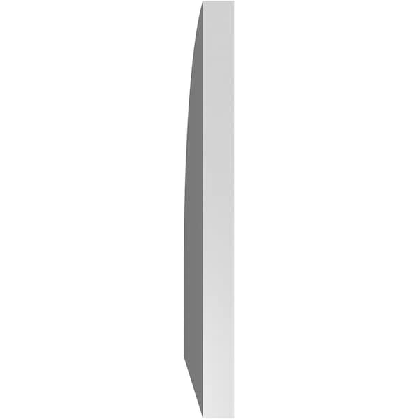 Ekena Millwork Quarter Round Top Right Surface Mount PVC Gable Vent w/ 2"W x 1-1/2"P Brickmould Frame, 14"W x 20"H - GVPQR14X2002SN