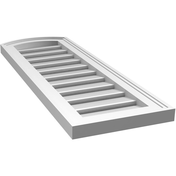 Ekena Millwork Arch Top Surface Mount PVC Gable Vent: Non-Functional, w/2"W x 1-1/2"P Brickmould Frame, 12"W x 32"H - GVPAR12X3202SN
